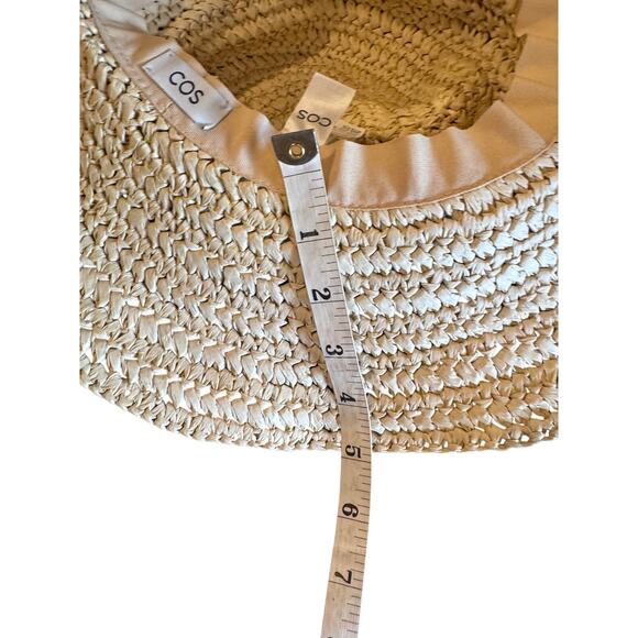 COS Natural Straw Wide Brim Sun Hat Women’s Size M/L - Picture 10 of 11